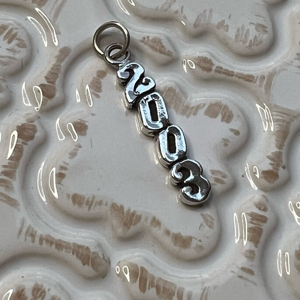 2003 Year Charm Pendant – Vintage Sterling Silver NOS